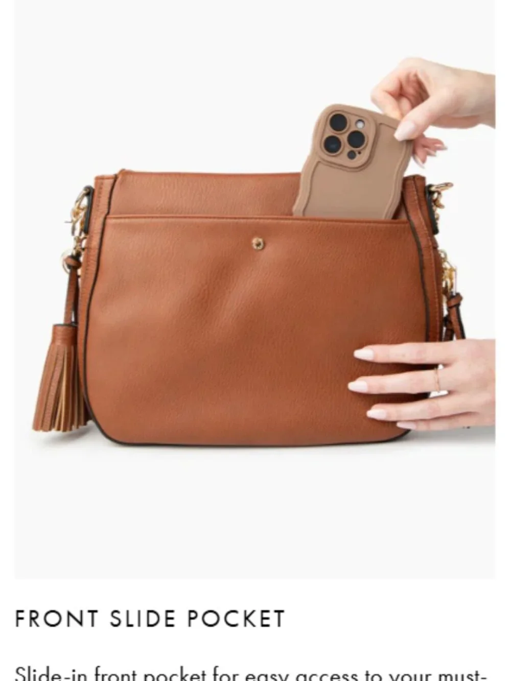 Poppy & Peonies Downtown Crossbody – Chestnut - Picture 11 of 14